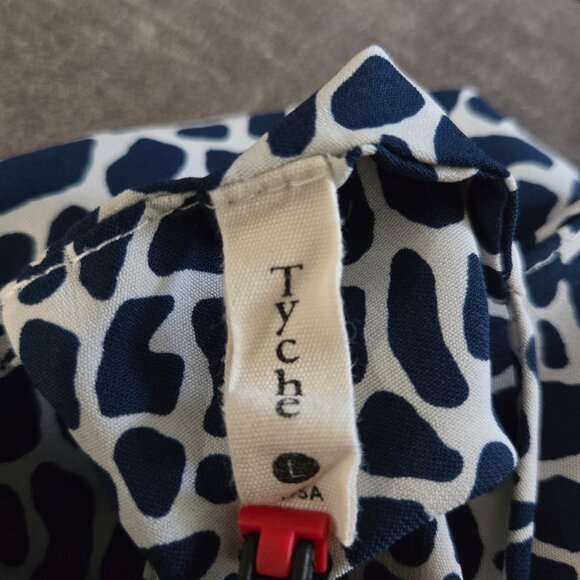 Tyche Black & White Animal Print Halter Tank Top Twist Front Size L - Picture 3 of 3